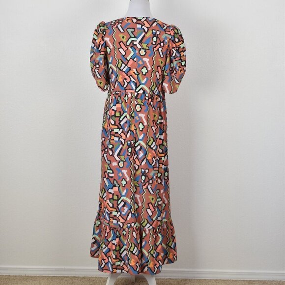 CROSBY Mollie Burch Abstract Printed Maxi Midi Dress - S - Picture 5 of 8
